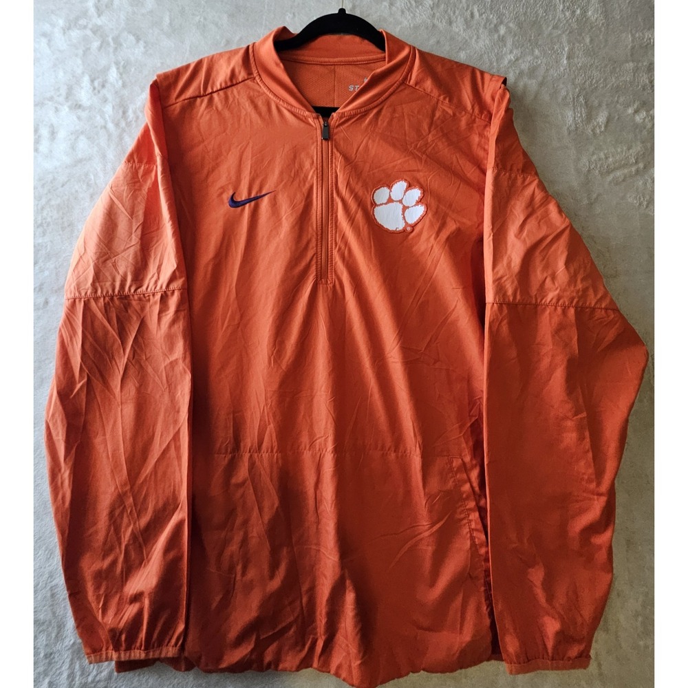 Nike Clemson Tigers Storm-FIT Quarter Zip Pullover Jacket Men's L Orange‎ NCAA